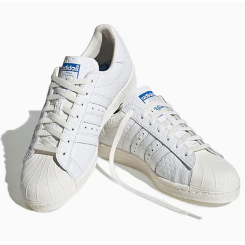 Adidas Superstar '82 Debossed Geo Print 5.5 (Men's) in Cloud White/Off White NIB